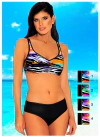 649 - Bikini Estampada Con Aro Escondido Y Bombacha Lisa