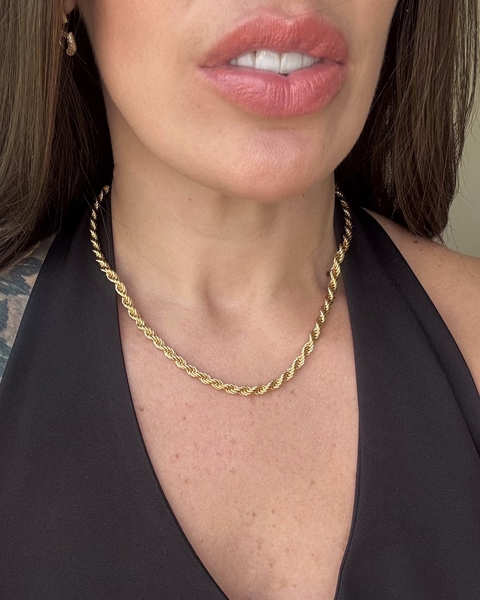 COL09-COLAR CORDÃO BAIANO GROSSO - FOLHEADO A OURO 18K - comprar online