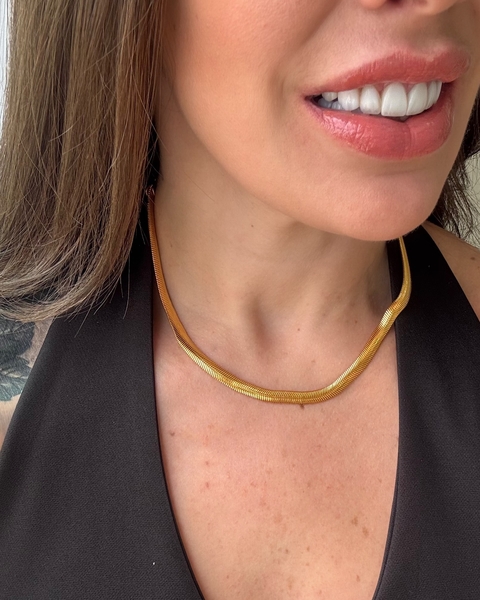COL1101 - COLAR EXTRA MALHA - 40cm + 5cm extensor- FOLHEADO A OURO 18k - comprar online
