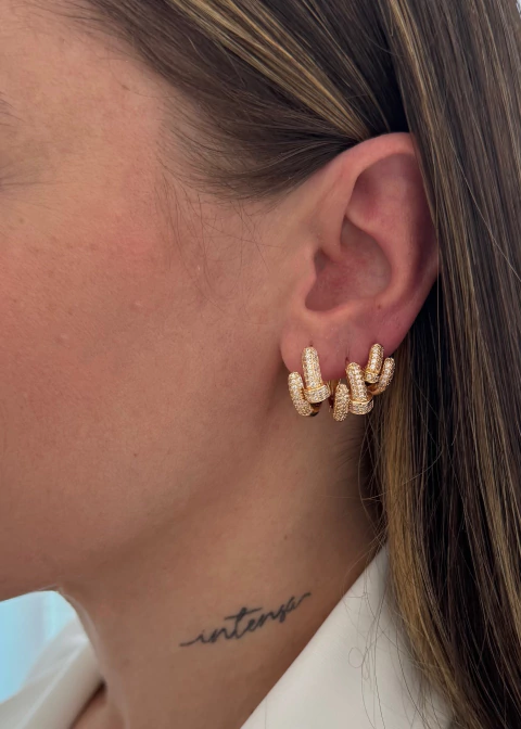 FES19- KIT BRINCO TRIO ZIRCÔNIA PREGO- FOLHEADO A OURO 18k - comprar online