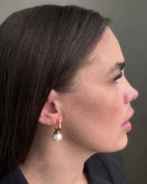 BRI30 - BRINCO ARGOLINHA PÉROLA - ZAMAC - LINHA PREMIUM - comprar online