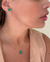 ACO02-CONJUNTO INSPIRAÇÃO VG TREVO BRINCO E COLAR VERDE - AÇO INOXIDÁVEL - FOLHEADO A PRATA - comprar online