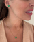 ACO01-CONJUNTO INSPIRAÇÃO VG TREVO BRINCO E COLAR VERDE - AÇO INOXIDÁVEL - FOLHEADO A OURO
