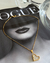 COL389 - COLAR VENEZIANA CÁPSULA CORAÇÃO PÉROLA - 40cm + 5cm extensor FOLHEADO A OURO 18k