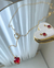 COL1213 - CONJUNTO GRAVATINHA VG CRISTAL VERMELHO - FOLHEADO A OURO 18k