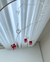 COL1214 - CONJUNTO GRAVATINHA VG CRISTAL VERMELHO - FOLHEADO A PRATA 925