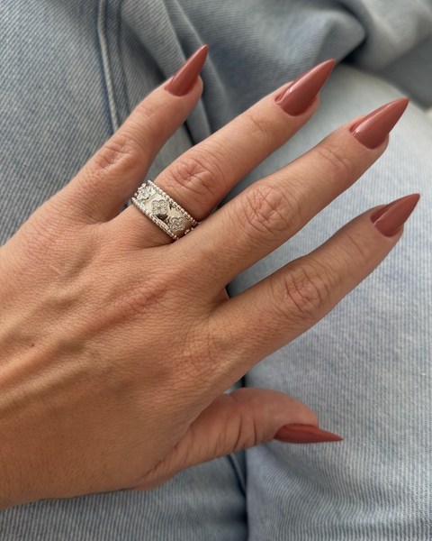 ANE931 - ANEL INSP VG GROSSO ZIRCÔNIA- FOLHEADO A PRATA 925