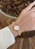 REL05 - RELÓGIO PULSEIRA CRAVEJADA BOLINHAS REDONDO FUNDO ROSA - DOURADO - MODELO5 - comprar online