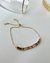 PUL397 - PULSEIRA GRAVATINHA NAVETI COLORIDA - 20cm AJUSTÁVEL- FOLHEADO A OURO 18k