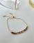 PUL397 - PULSEIRA GRAVATINHA NAVETI COLORIDA - 20cm AJUSTÁVEL- FOLHEADO A OURO 18k