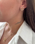 CO128 - CONJUNTO COLAR + BRINCO INSPIRED LV ZIRCONIA - FOLHEADO A OURO 18k - comprar online
