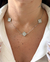COL7821 - COLAR VIRGÍNIA 5 TREVOS ZIRCÔNIA CRISTAL - FOLHEADO A PRATA 925 - comprar online