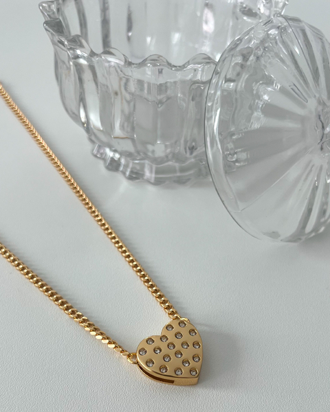 COL174 - COLAR GRUMET CORAÇÃO ZIRCÔNIA LARA - ZAMAC- LINHA PREMIUM