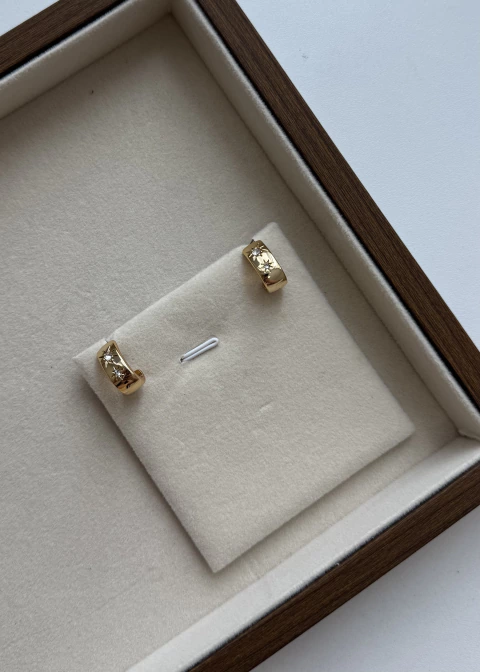 PRE19B - BRINCO LUXO ESTRELAR ZIRCÔNIA - ZAMAC - LINHA PREMIUM - comprar online