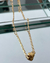 COL201 - COLAR ELO CADEADO BERLOQUE CORACAO AMOR ZIRCÔNIA - ZAMAC- LINHA PREMIUM