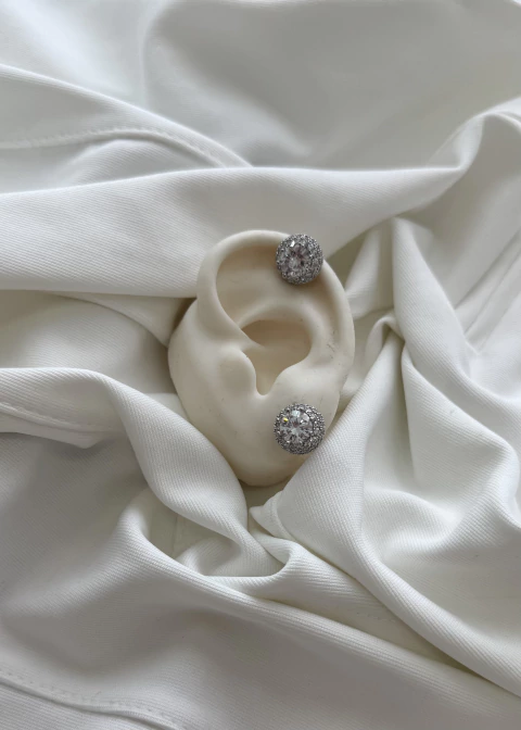 BL19C - BRINCO ANGELIC LUXO GRANDE ZIRCÔNIA - FOLHEADO A PRATA 925 - comprar online