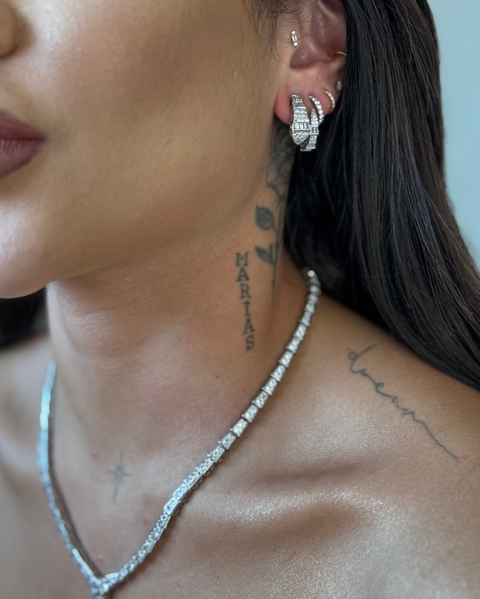 BRI604 - BRINCO INSPIRAÇÃO BG SERPENTE NTE NAVETI ZIRCÔNIA - FOLHEADO A PRATA 925