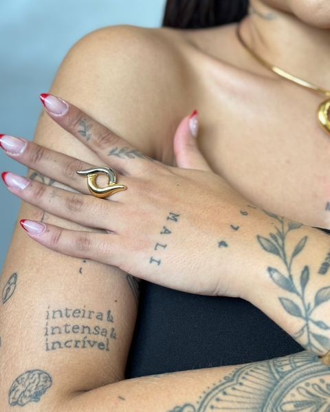 ANE804 - ANEL REGULÁVEL ORGANIC LUXO - ZAMAC- LINHA PREMIUM