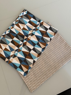 Lugar americano geo colorido / chevron bege - comprar online