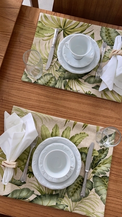 Lugar americano Palmeiras / linho - Ateliê Mimos de Mesa