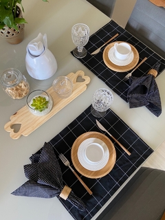 Lugar americano Grid Preto - Ateliê Mimos de Mesa