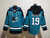 Moleton com Capuz - San José Sharks - 88 Brent Burns - 19 Joe Thornton - MVP Jerseys
