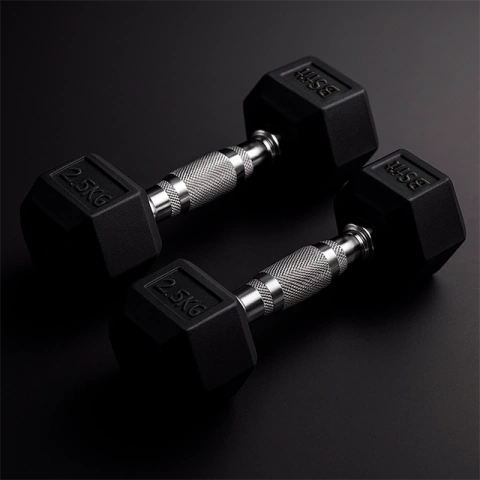 Par de Mancuernas de Caucho Par 2,5kg Hexagonal Importada - comprar online