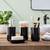 Set 6 Piezas Baño Jabonera Porta Cepillo Escobilla Y Cesto Bambú - tienda online