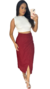 Saia Midi em Linho - Ref 5128 - loja online