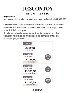 PROMOÇÃO TRICOT BASIC - comprar online
