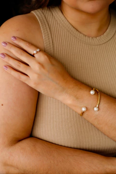 Bracelete três pérolas - loja online