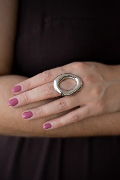 Anel Maxi Aro Prateado