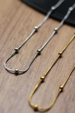 Colar Pontos Aço Inoxidável