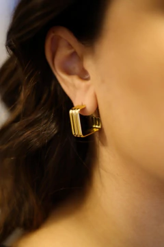 Brinco Quadrado Triplo aço