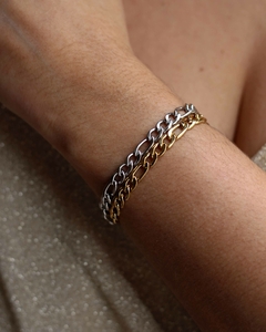 Pulseira Fígaro 3x1 aço inoxidável - comprar online