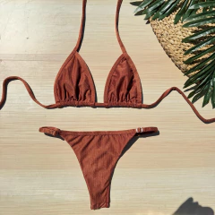 Biquíni Cortininha Viés/Viés Regulável Marrom Essence - comprar online