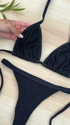 Biquíni Cortininha Viés/Viés Regulável Preto Carmel - Jasmine BIKINIS