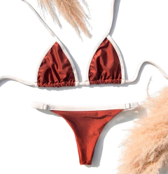 Biquíni Cortininha Duo Viés/Viés Regulável Marrom e Off na internet