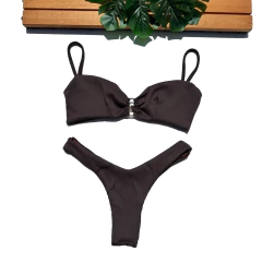 Biquíni Pandora Quadrado/Asa Delta Coffe Canelado Beach - comprar online