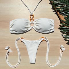 Biquíni Alana/Amarradinho Off White Colméia - comprar online