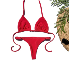 Biquíni Cortininha Viés/Viés Regulável Vermelho Éden - comprar online