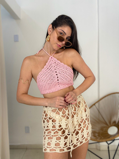 Cropped Crochê Bia Rosinha na internet