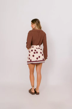 Pareô Poá Nude e Marrom - loja online