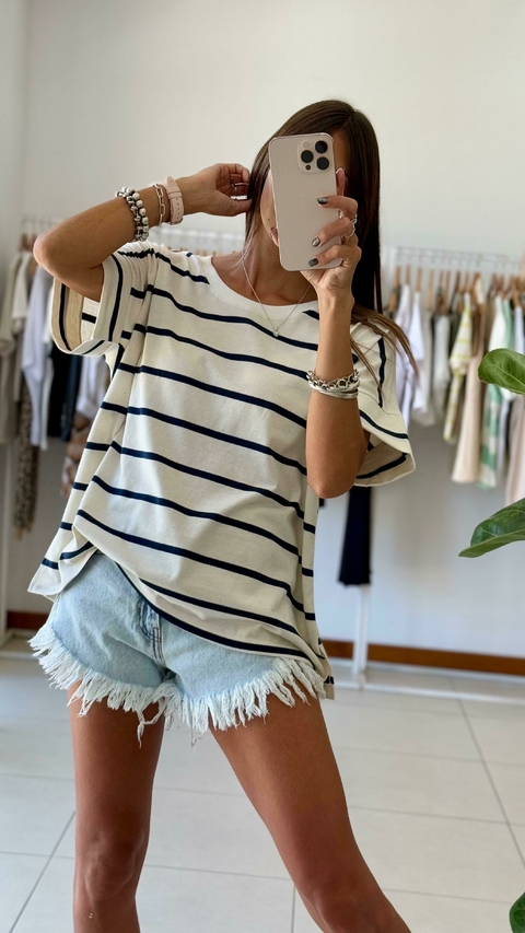 Remera DAKOTA Rayada - Azul Marino