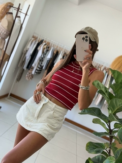 Top GINA RAYADO - Rojo
