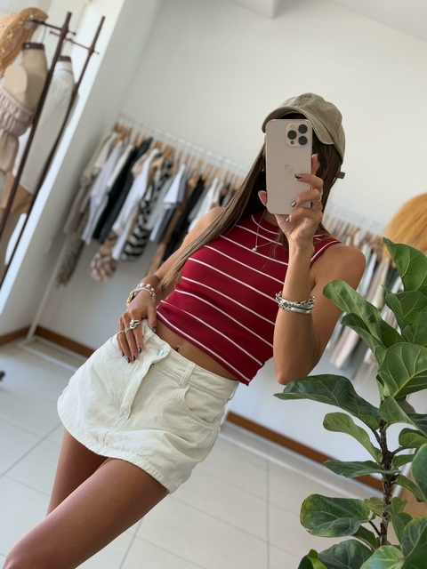 Top GINA RAYADO - Rojo