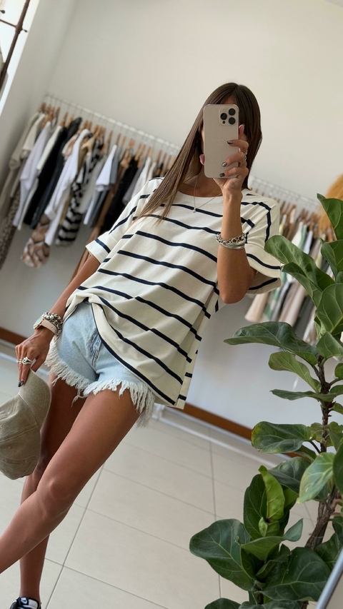 Remera DAKOTA Rayada - Azul Marino