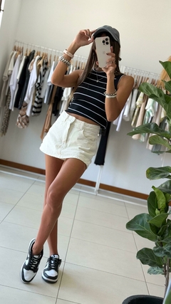 Top GINA RAYADO - Negro - comprar online