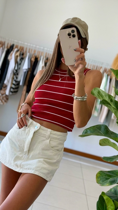Top GINA RAYADO - Rojo