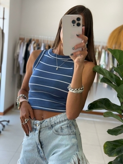 Top GINA RAYADO - Azul - comprar online